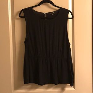 Madewell black peplum sleeveless top